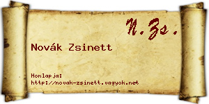 Novák Zsinett névjegykártya